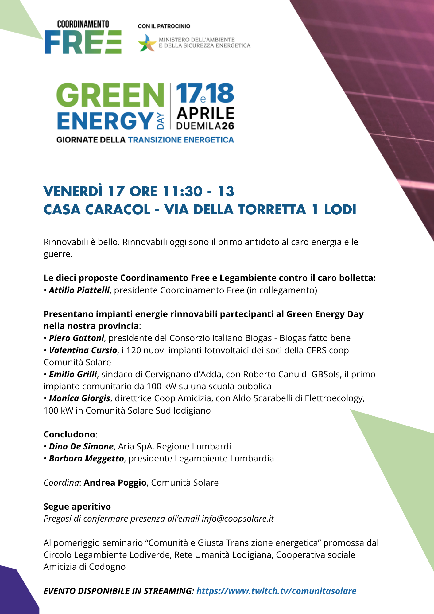 Locandina Green Energy Day