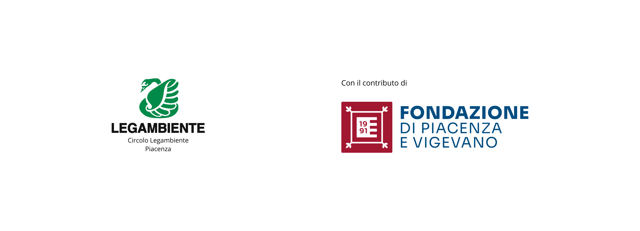 Banner con i loghi di Legambiente e Fondazione Piacenza e Vigevano